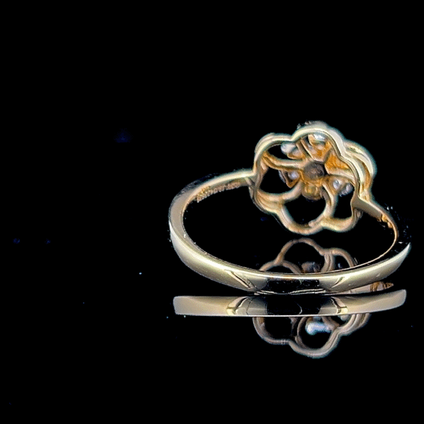 Diamond & Gold Floral Ring - Image 3